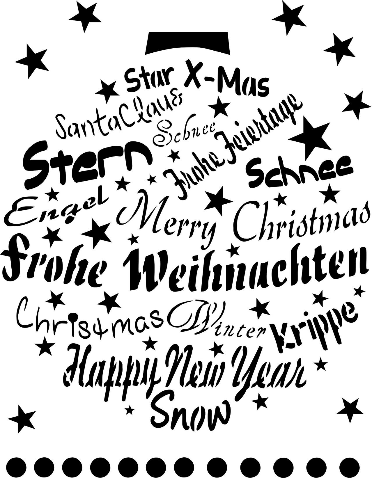 Stencil Schablone Christbaumkugel: Stencil Schablone